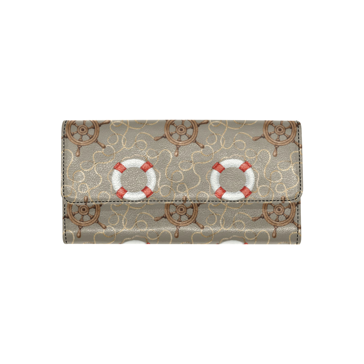 Nautical Pattern Print Design A02 Women's Trifold Wallet