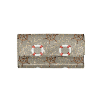 Nautical Pattern Print Design A02 Women's Trifold Wallet