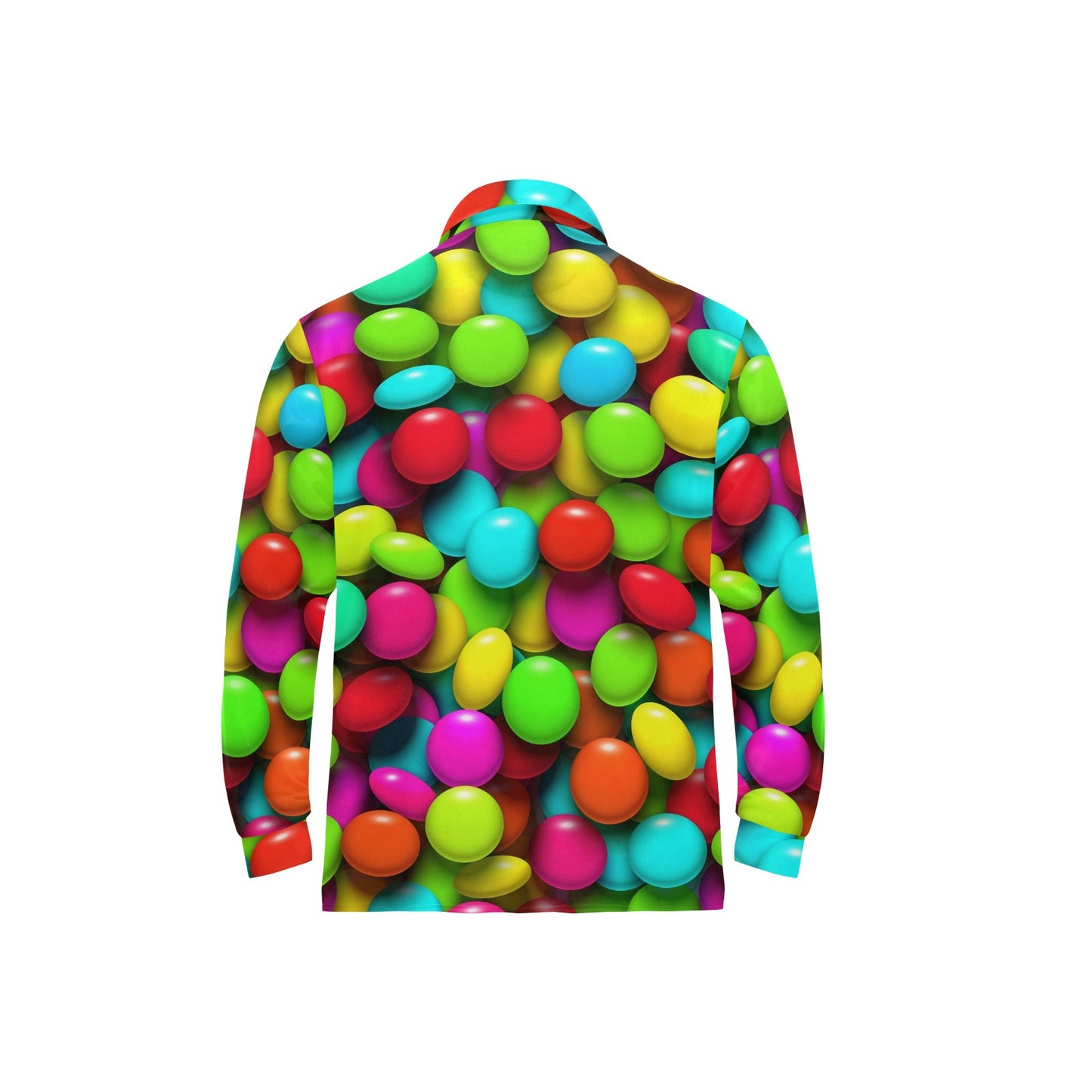 Candy Pattern Print Design CA03 Long Sleeve Polo Shirt For Men's
