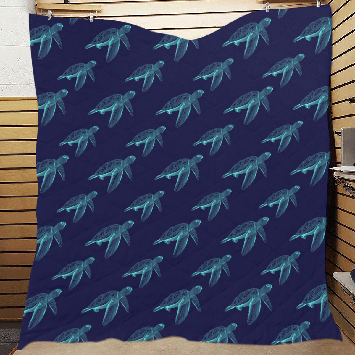 Sea Turtle Pattern Print Design T04 Premium Quilt