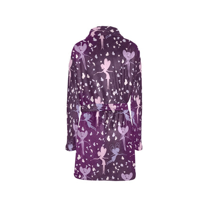 Fairy Pink Print Pattern Women's Fleece Robe