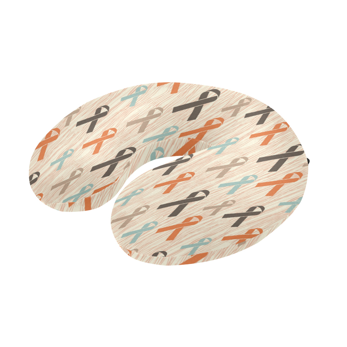 Cancer Awareness Pattern Print Design 01 U-Shaped Travel Neck Pillow