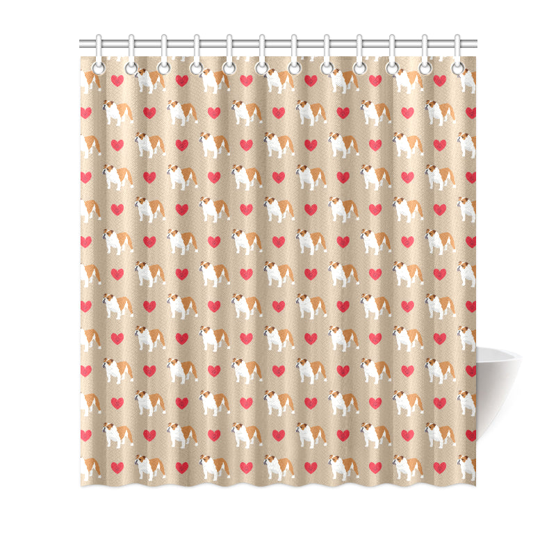Bulldogs Pattern Print Design 02 Shower Curtain