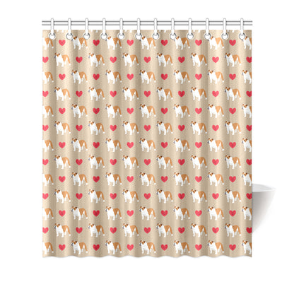 Bulldogs Pattern Print Design 02 Shower Curtain