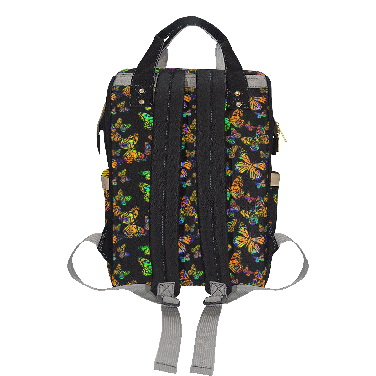 Butterfly Neon Color Print Pattern Diaper Bag Backpack