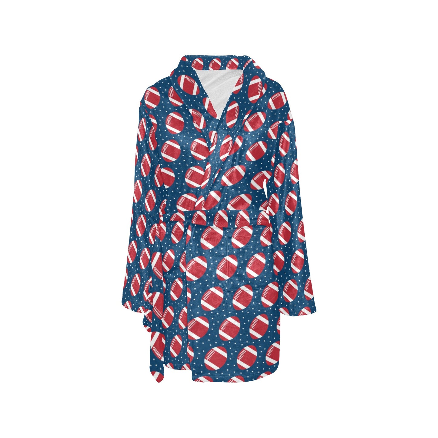American Football Star Design Pattern Women's Fleece Robe
