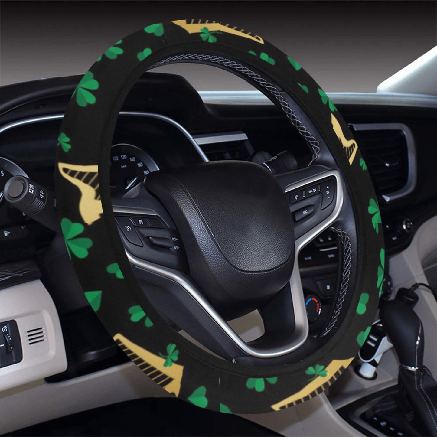 Harp Print Design LKS402 Steering Wheel Cover with Elastic Edge