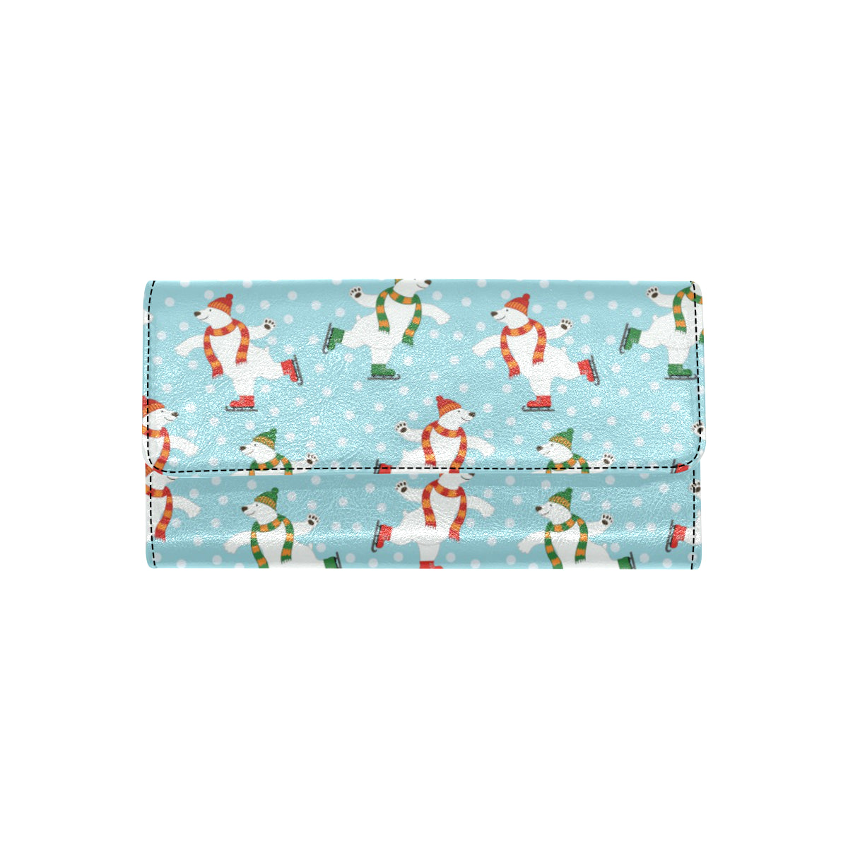 Polar Bear Pattern Print Design PB07 Women's Trifold Wallet