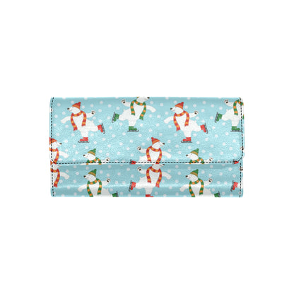 Polar Bear Pattern Print Design PB07 Women's Trifold Wallet