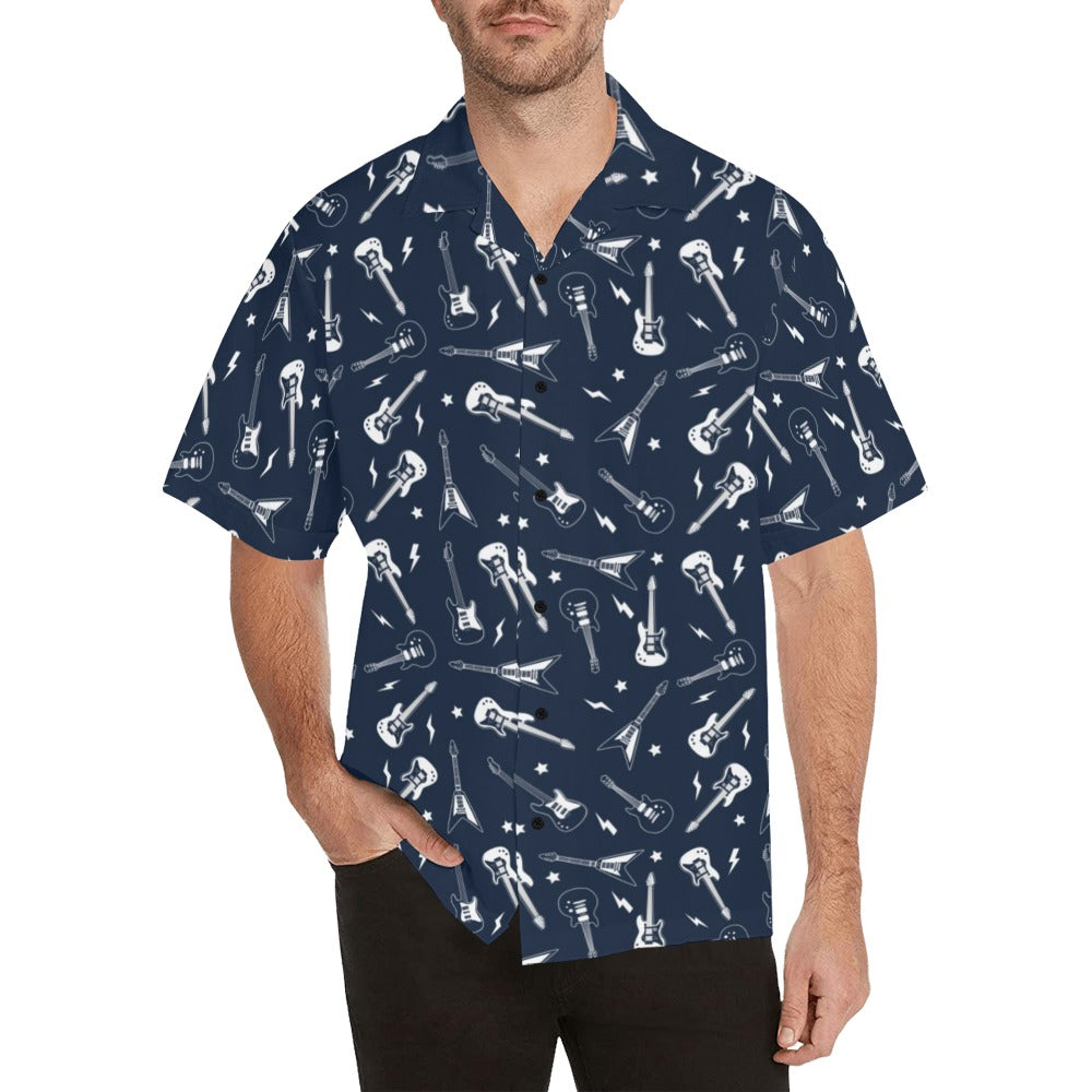 Electric Guitar Print Design LKS402 Men's Men's Hawaiian Shirt