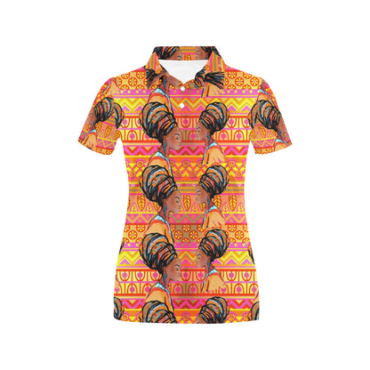 African Girl Aztec Women's Polo Shirt