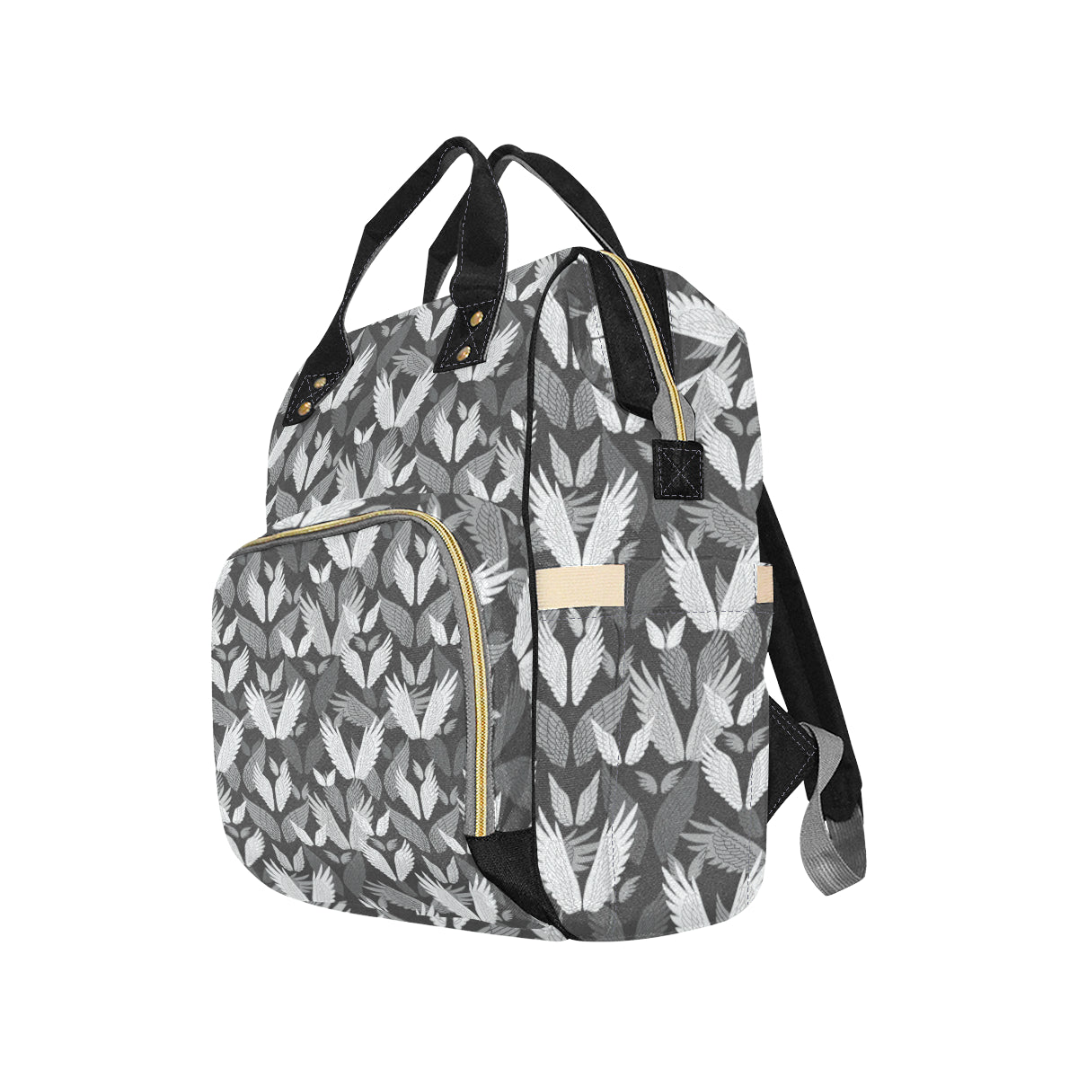 Angel Wings Pattern Design Themed Print Diaper Bag Backpack
