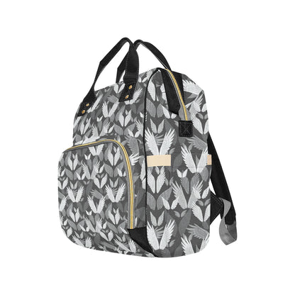 Angel Wings Pattern Design Themed Print Diaper Bag Backpack