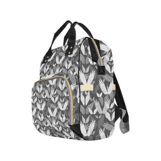 Angel Wings Pattern Design Themed Print Diaper Bag Backpack
