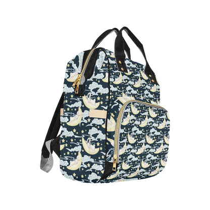 Rabbit Sleeping Pattern Print Design RB08 Diaper Bag Backpack
