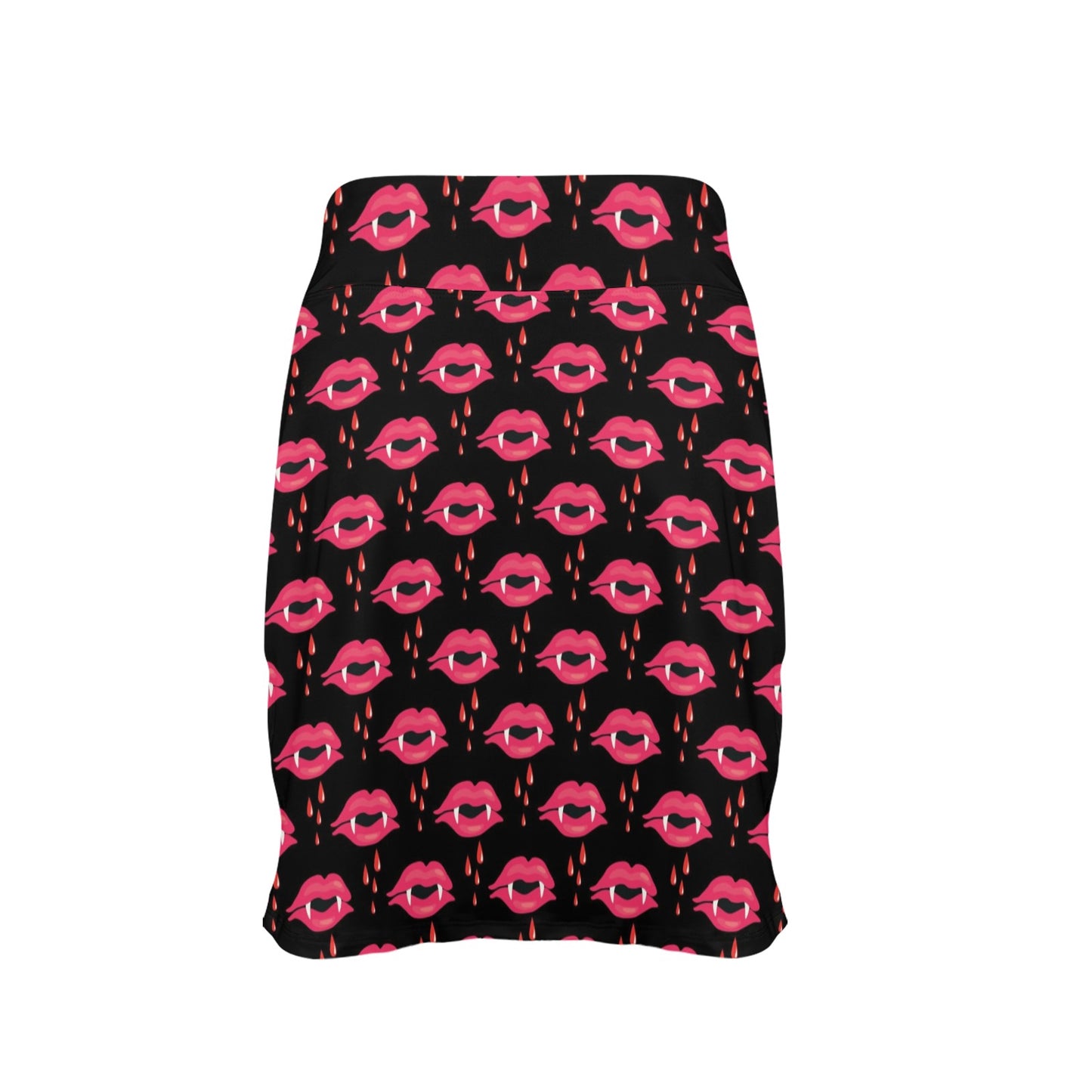 Vampire Lips Print Design LKS303 17" Golf & Pickleball Skort with Pockets