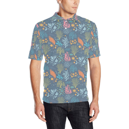 Seaweed Print Design LKS304 Men Polo Shirt