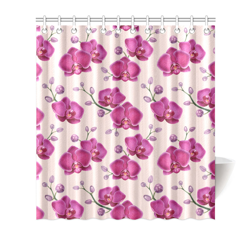 Orchid Pattern Print Design A02 Shower Curtain