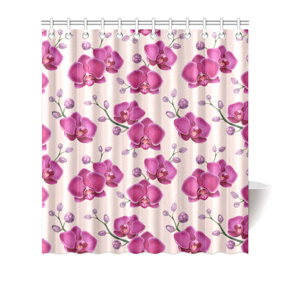 Orchid Pattern Print Design A02 Shower Curtain