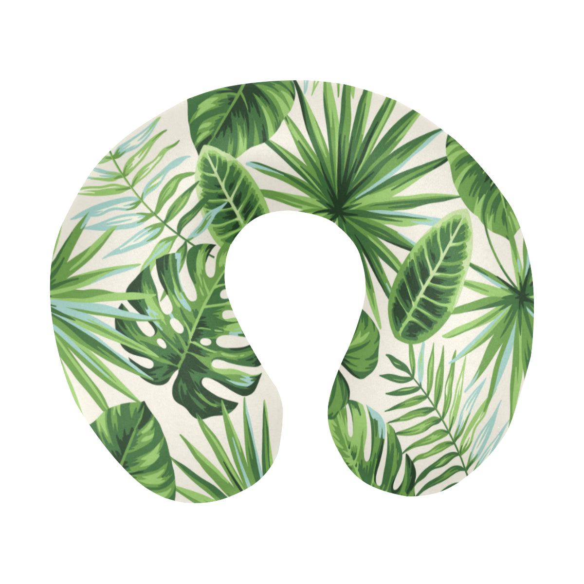 Palm Leaf Pattern Print Design A01 U-Shaped Travel Neck Pillow