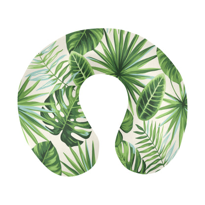 Palm Leaf Pattern Print Design A01 U-Shaped Travel Neck Pillow
