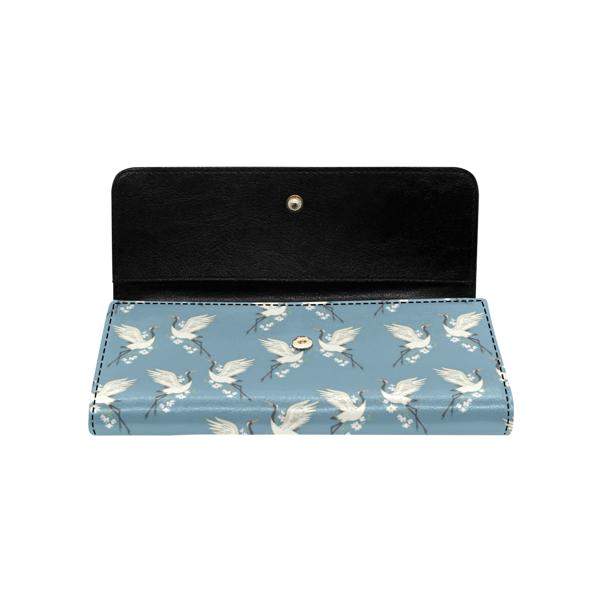 Crane Pattern Print Design 05 Women's Trifold Wallet