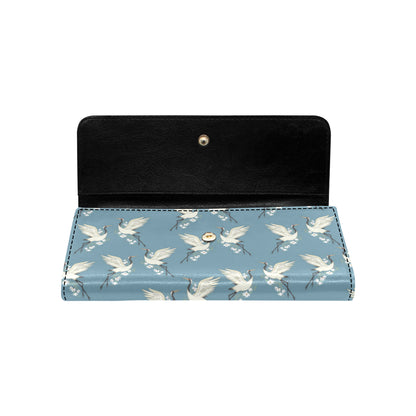 Crane Pattern Print Design 05 Women's Trifold Wallet