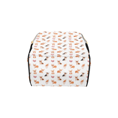 Cardigan Welsh Corgis Pattern Print Design 02 Diaper Bag Backpack