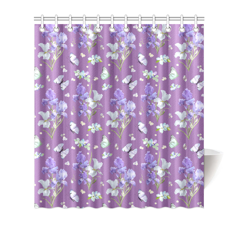 Iris Pattern Print Design IR09 Shower Curtain