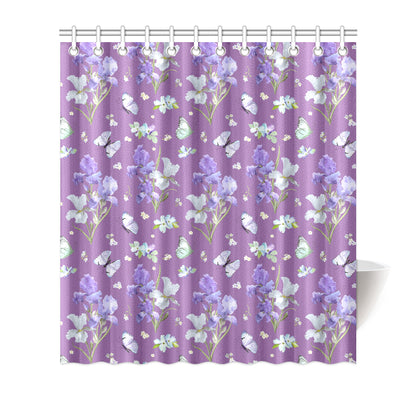 Iris Pattern Print Design IR09 Shower Curtain