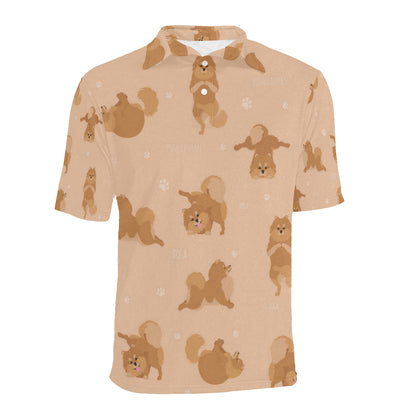 Pomeranians Pattern Print Design A06 Men Polo Shirt