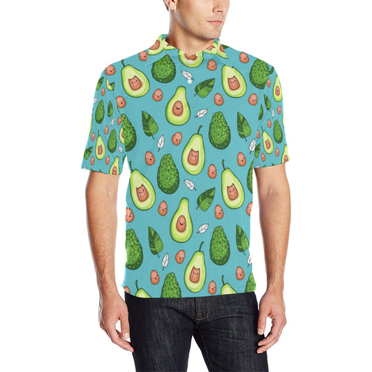 Avocado Pattern Print Design AC05 Men Polo Shirt