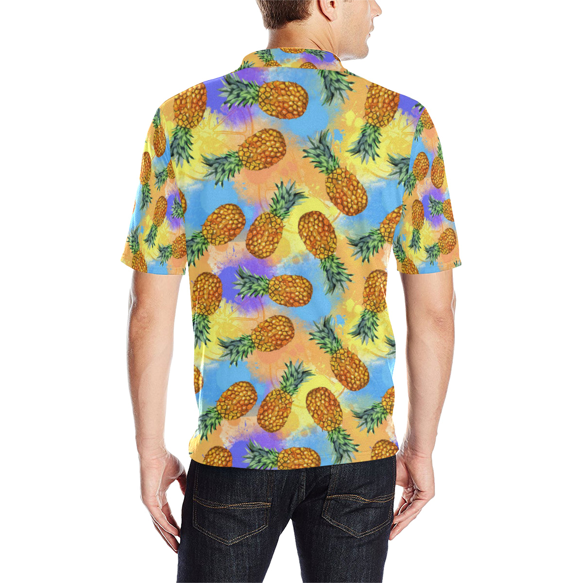 Pineapple Pattern Print Design PP09 Men Polo Shirt