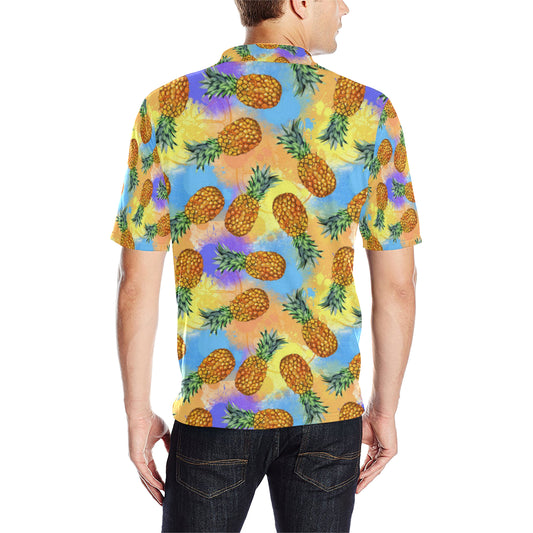 Pineapple Pattern Print Design PP09 Men Polo Shirt