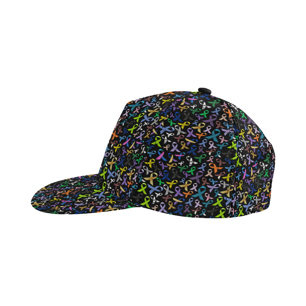 Breast Cancer Awareness Colorful Print Snapback Cap