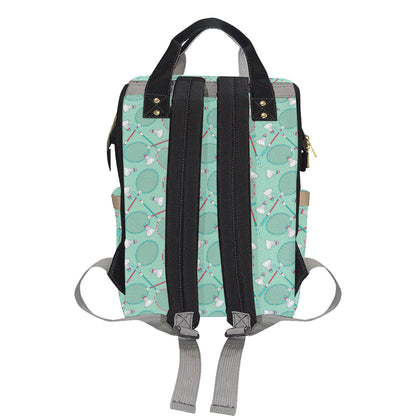 Badminton Pattern Print Design 05 Diaper Bag Backpack