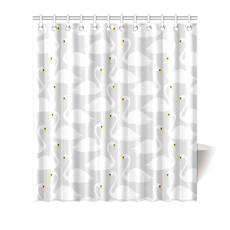 Swan Pattern Print Design 02 Shower Curtain