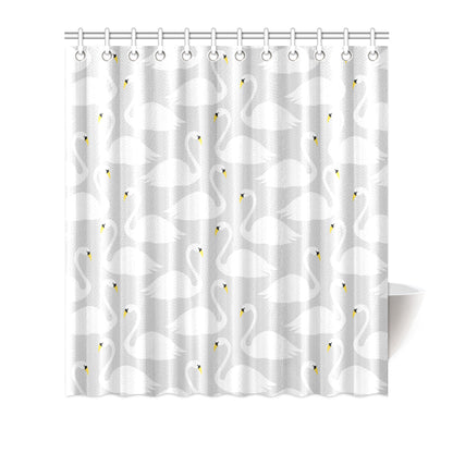Swan Pattern Print Design 02 Shower Curtain