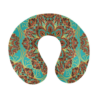 Medallion Pattern Print Design 02 U-Shaped Travel Neck Pillow