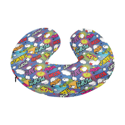 Comic Book Pattern Print Design 02 U-Shaped Travel Neck Pillow