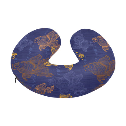 Goldfish Pattern Print Design 01 U-Shaped Travel Neck Pillow