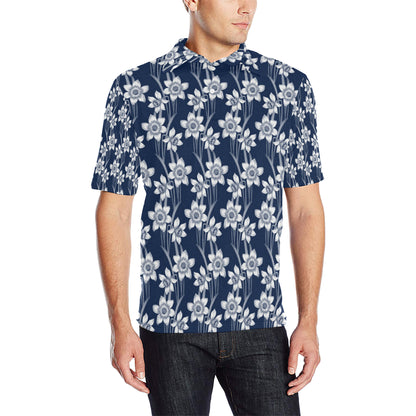 Daffodils Pattern Print Design DF09 Men Polo Shirt