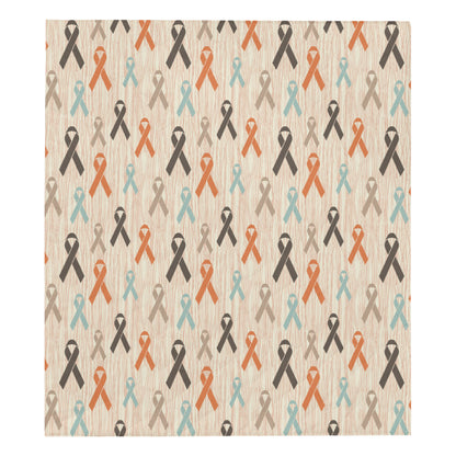 Cancer Awareness Pattern Print Design 01 Premium Quilt