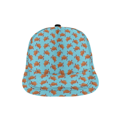Brow Sea Turtle Print Pattern Snapback Cap