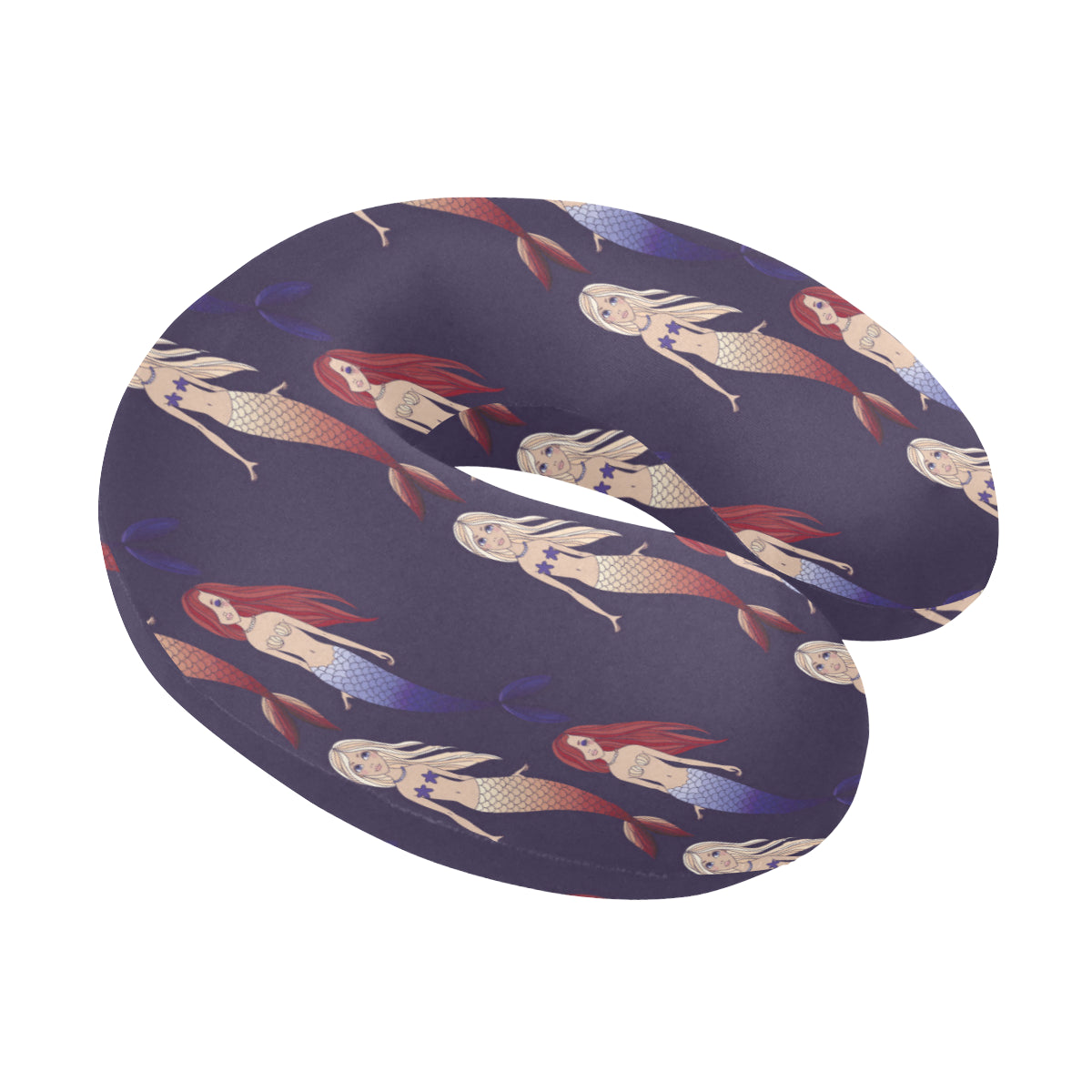 Mermaid Pattern Print Design 02 U-Shaped Travel Neck Pillow