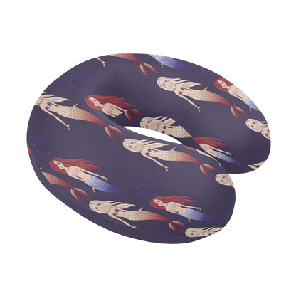 Mermaid Pattern Print Design 02 U-Shaped Travel Neck Pillow