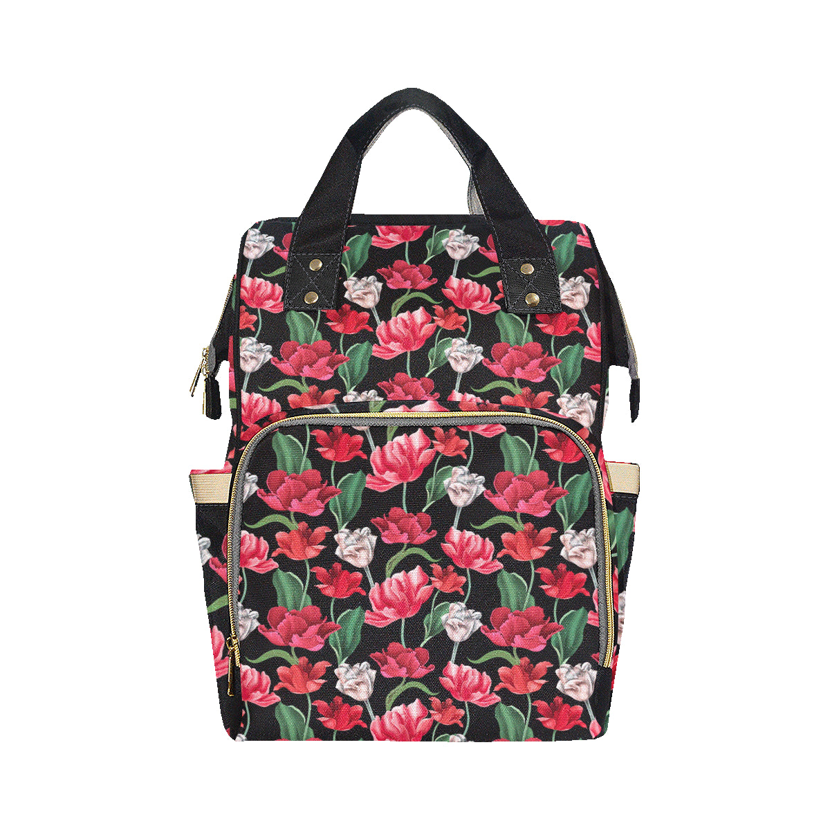 Tulip Pattern Print Design TP08 Diaper Bag Backpack