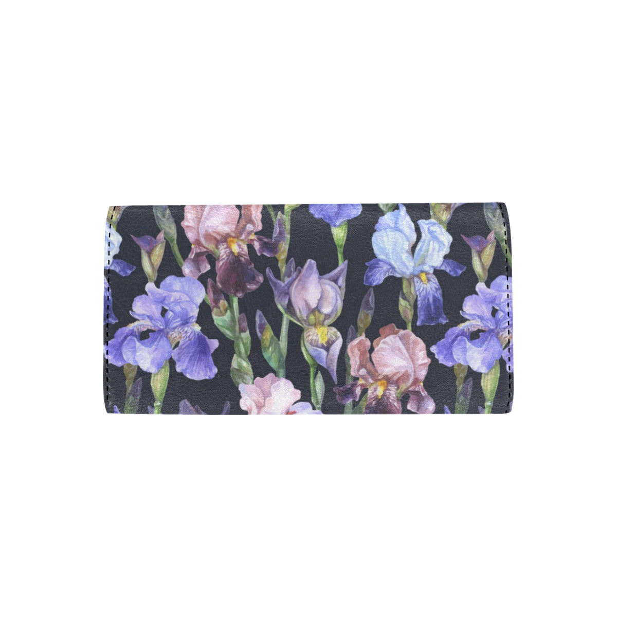 Iris Pattern Print Design IR04 Women's Trifold Wallet