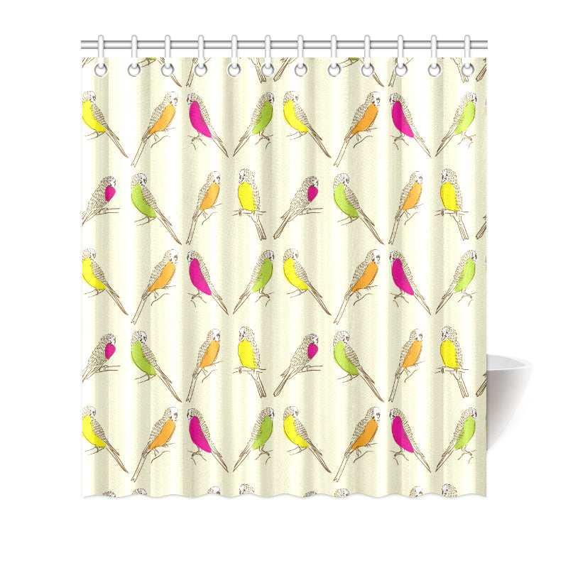 Parakeet Pattern Print Design A01 Shower Curtain