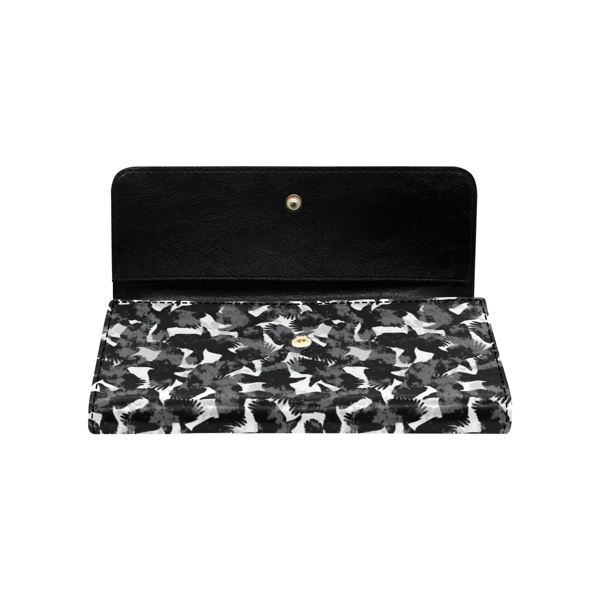 Crow Pattern Print Design 01 Women's Trifold Wallet